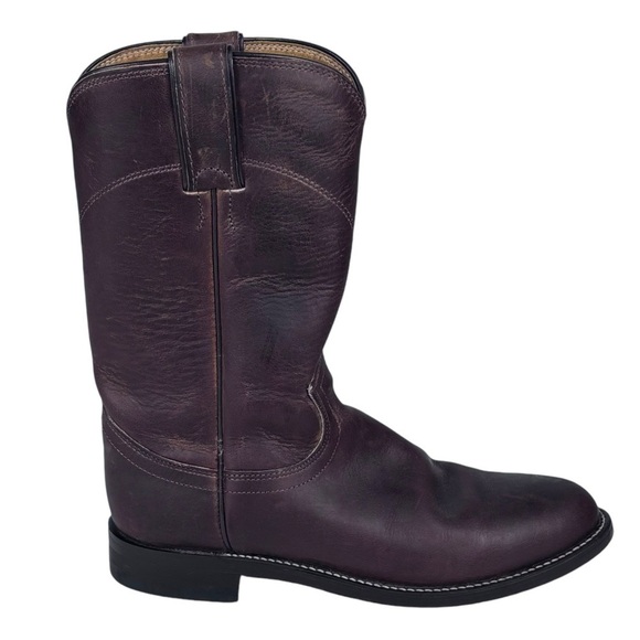 JUSTIN L 3408 ROPER COWHIDE LEATHER BROWN BARN CLASSIC COWBOY WORK BOOT - Picture 1 of 13